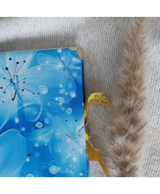 Carnet en tissu FLEUR BLEUE