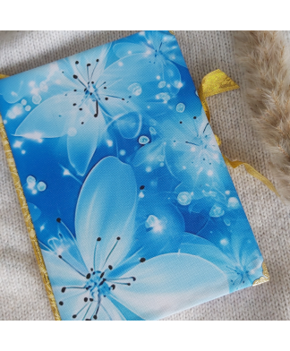 Carnet en tissu FLEUR BLEUE