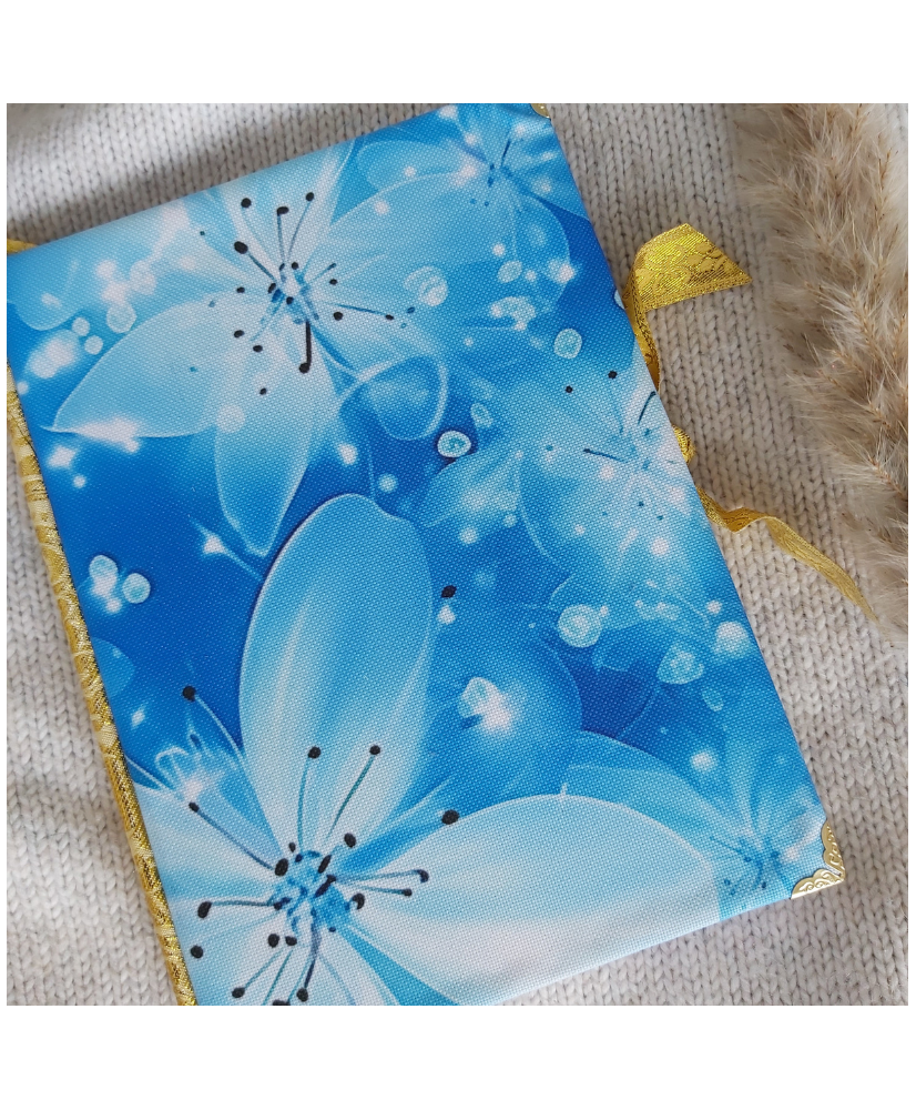 Carnet en tissu FLEUR BLEUE