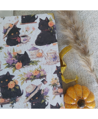 Carnet en tissu TEA CAT