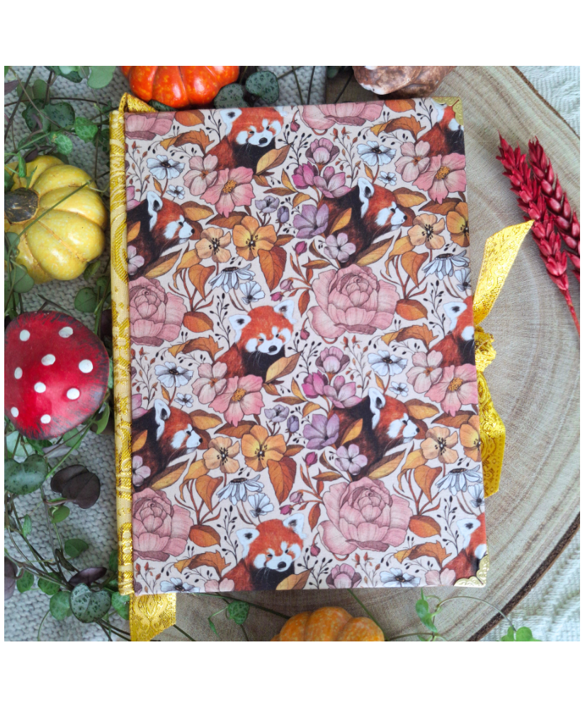 Carnet en tissu PANDA ROUX