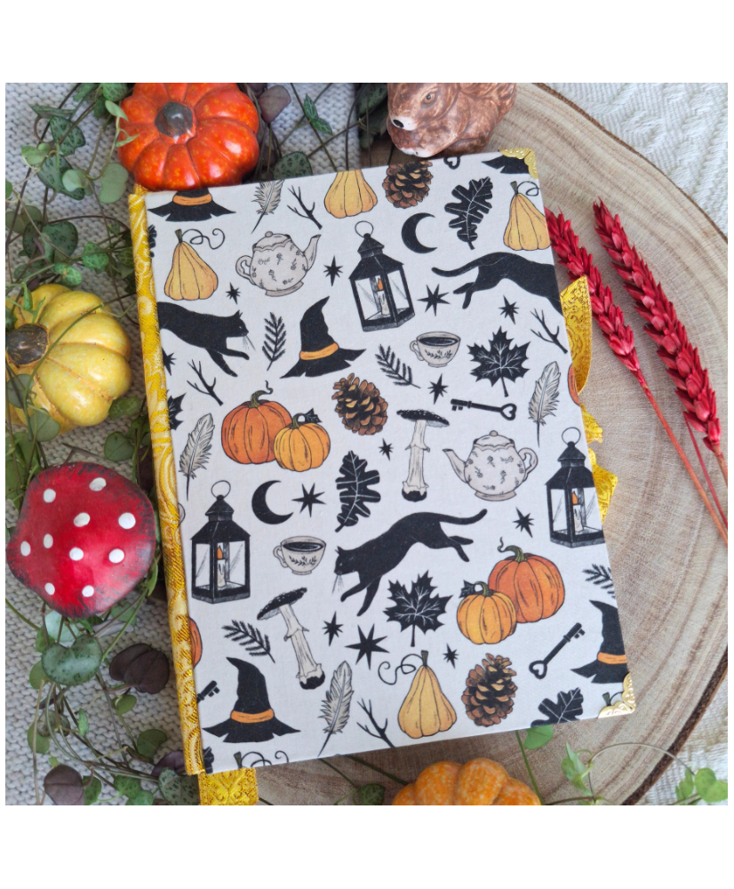 Carnet en tissu CAT PUMPKIN