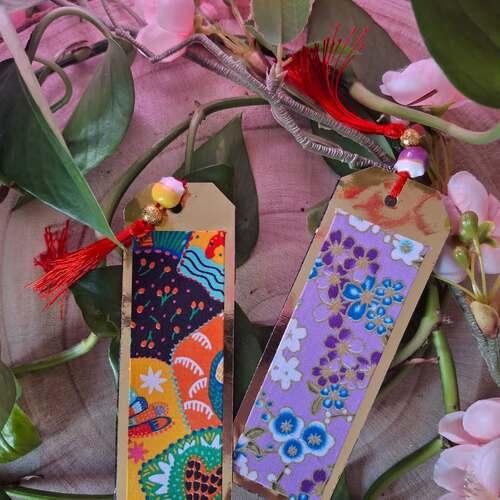 instagram-2 🌸Marques pages en tissu et papier doré.